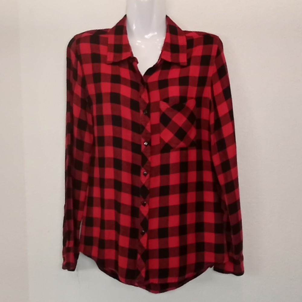 Allen B. Check Plaid Flannel Button Down Shirt